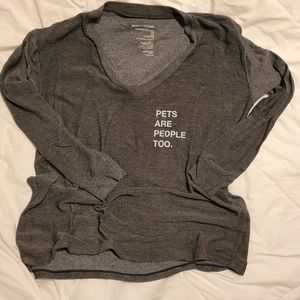 Women's small PETS ARE PEOPLE TOO good hYOUman sweatshirt